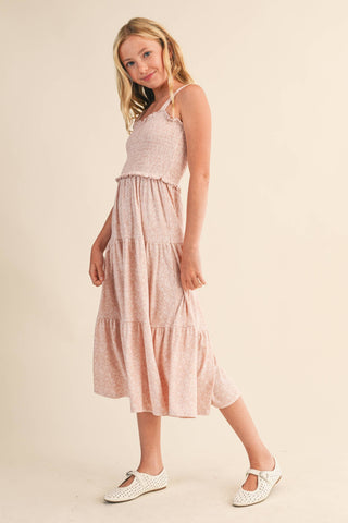 Twyla Smocked Tiered Midi Dress | Tween 7-12