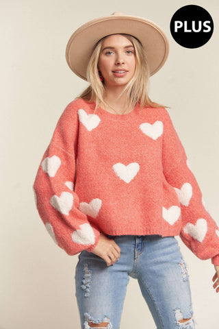 Lovely Heart Lilac Sweater | Plus Size