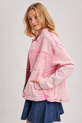 Darby Denim Button Down Oversized Jacket | Black Wash