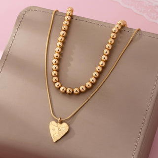 Double Layer Heart Charm Necklace
