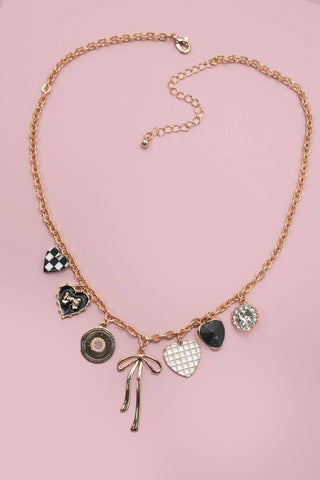 Black + White Charm Necklace