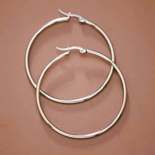 Classic Hoop Earrings | Silver Tarnish-Resistant Waterproof Stainless Steel