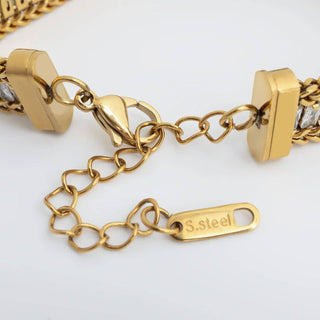 Snake Square Cubic Zirconia Stone Tennis Chain Bracelet