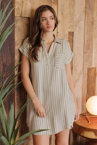 Erin Stripe Shirt Dress
