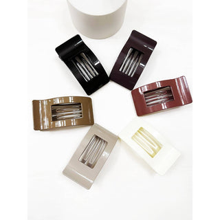 Neutral Tone of Rectangle Flat Hair Claw Clip