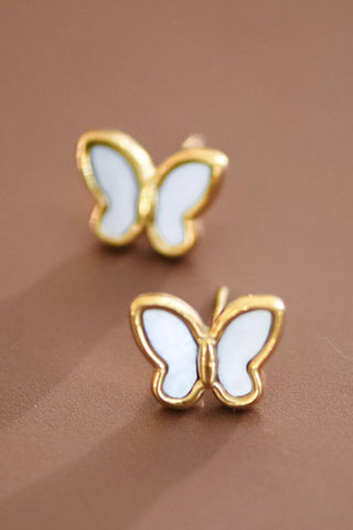 Butterfly Stud Earrings | 18K Gold Plated Waterproof Stainless Steel