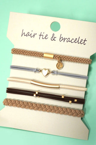 Boho Dual Function Knot Bracelets + Hair Ties | Pink Compass