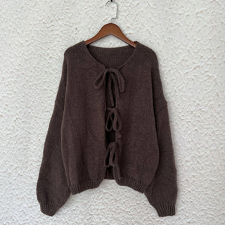Bows For Days Cardigan | Beige