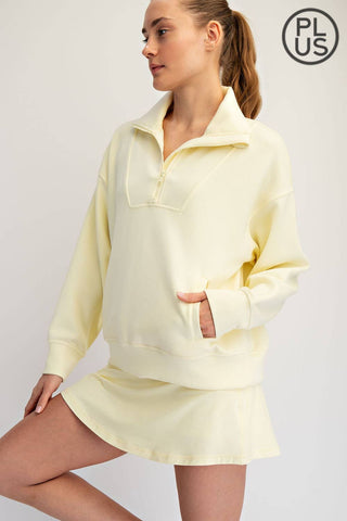 Plus Size Modal Scuba Quarter Zip Pullover | Multiple Colors