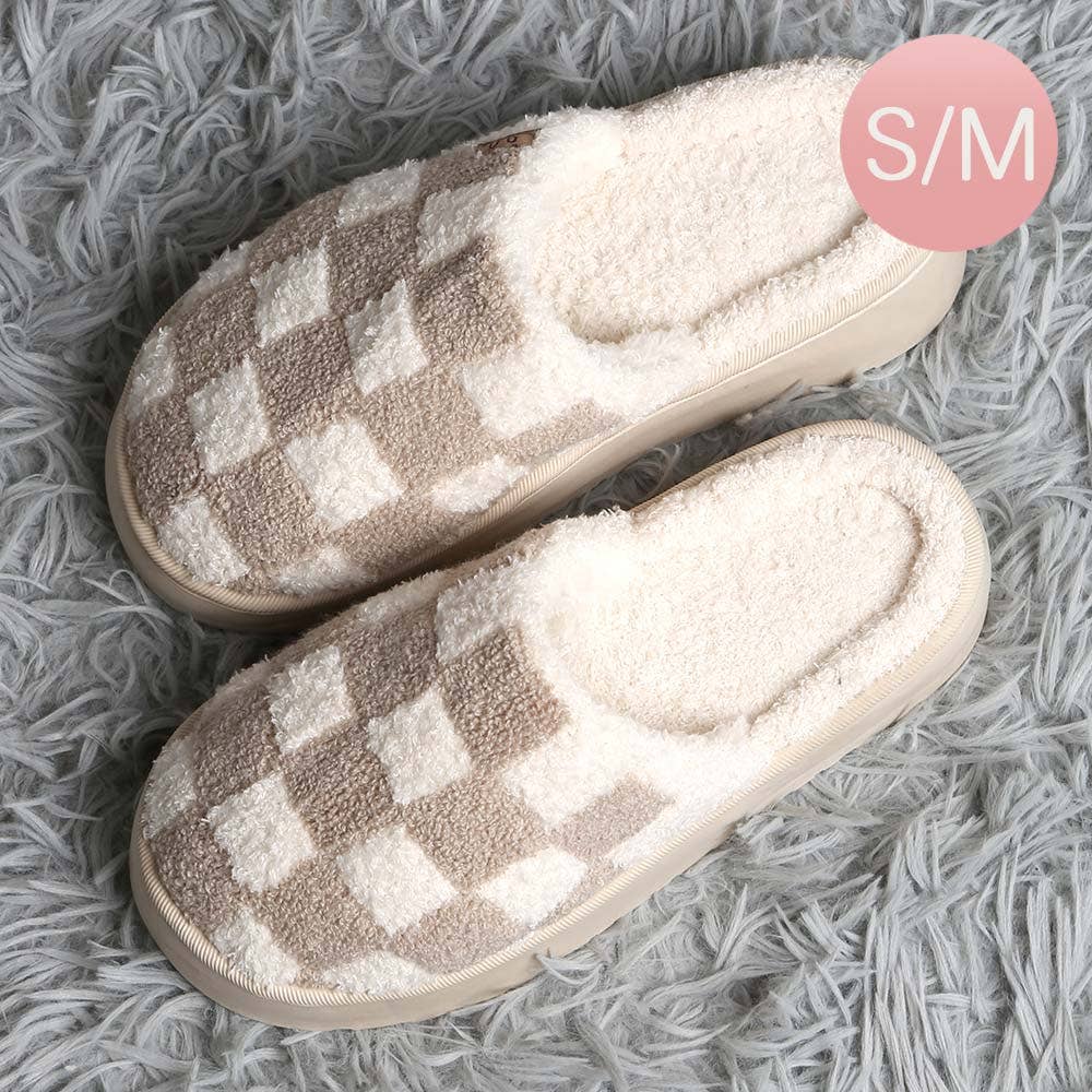 Checkered Platform Slippers