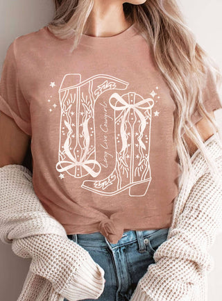Long Live Cowgirls Boots Tee | Mauve