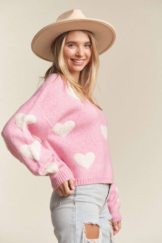 Lovely Heart Lilac Sweater | Plus Size