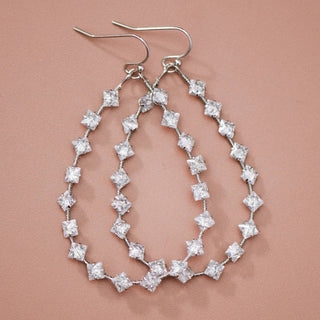 Wire Wrapped Zircon Crystal Teardrop Earrings | Multiple Metal Options