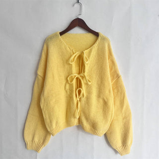 Bows For Days Cardigan | Beige