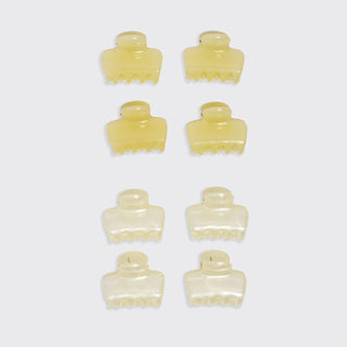 Mini Jelly Cloud Clips 8pc Set | Pearlized Cream & Butter Yellow