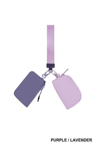 Dual Pouch Wristlet Keychain Wallet | Multiple Options