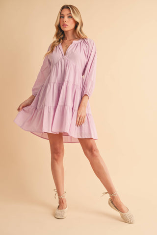 Jenay Tiered Dress | Lilac
