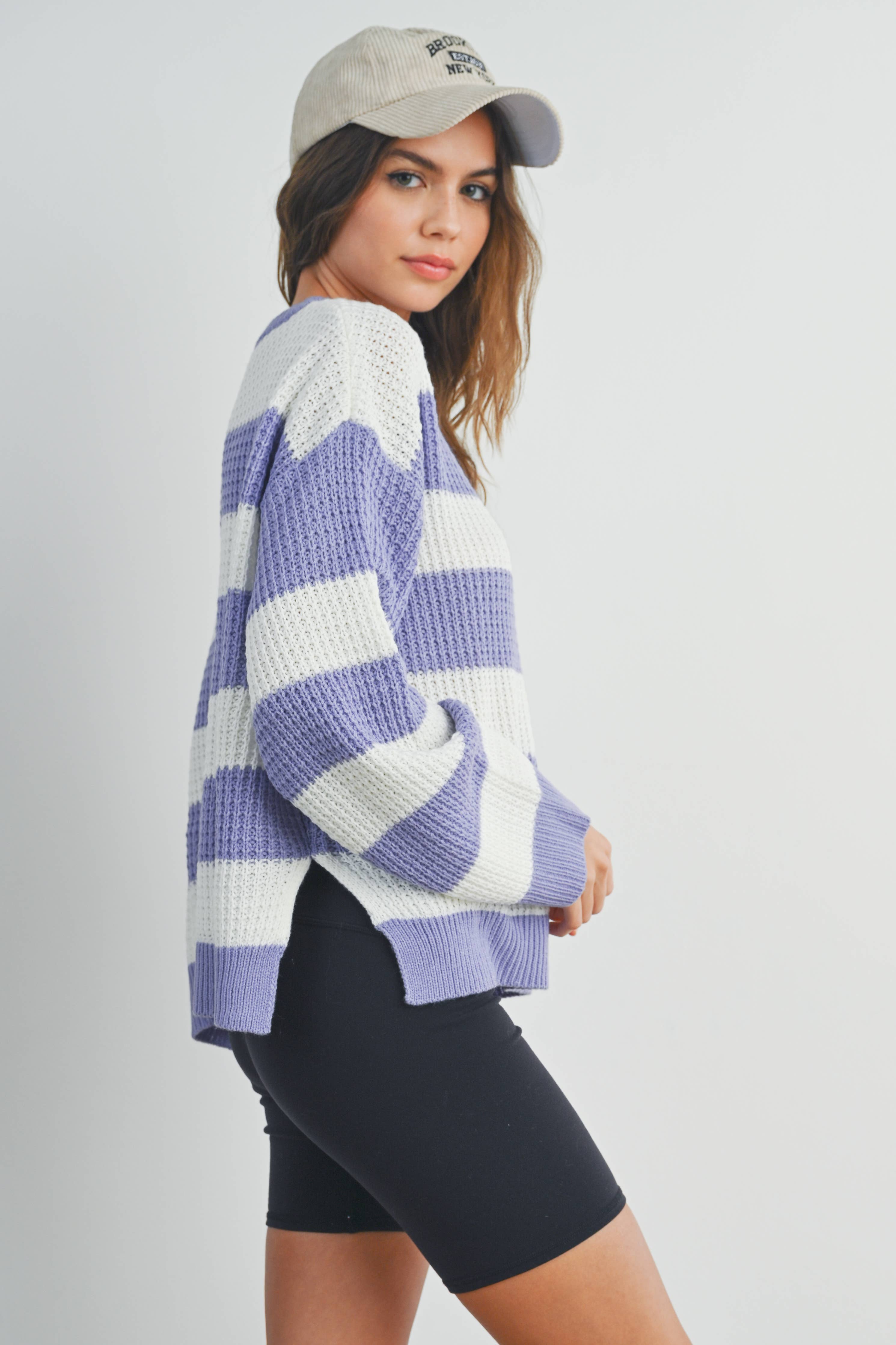 Violet Striped Sweater