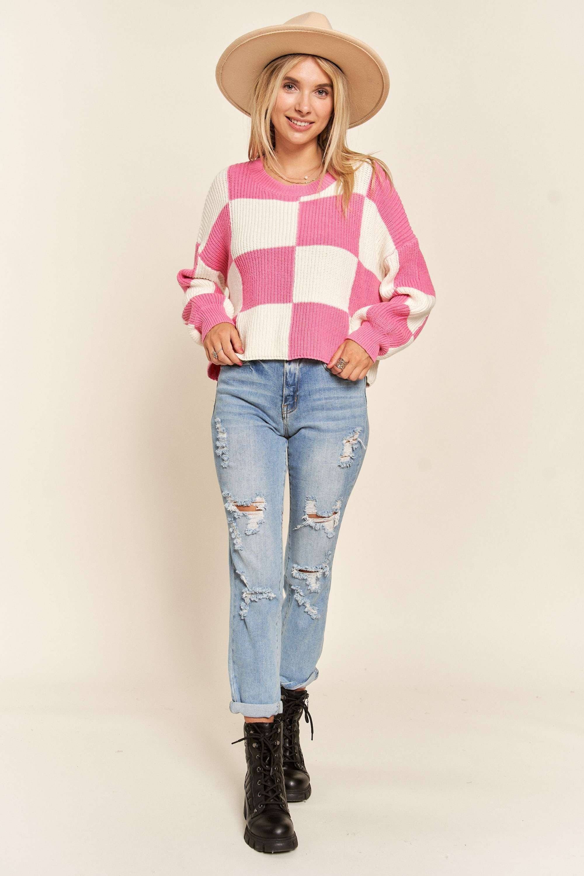 Christie Checker Sweater | Plus Size