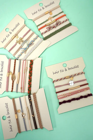 Boho Dual Function Knot Bracelets + Hair Ties | Pink Compass