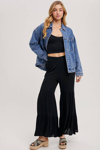 Darby Denim Button Down Oversized Jacket | Black Wash