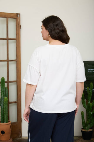 Polly Plus Size Boxy Knit Top | Cocoa