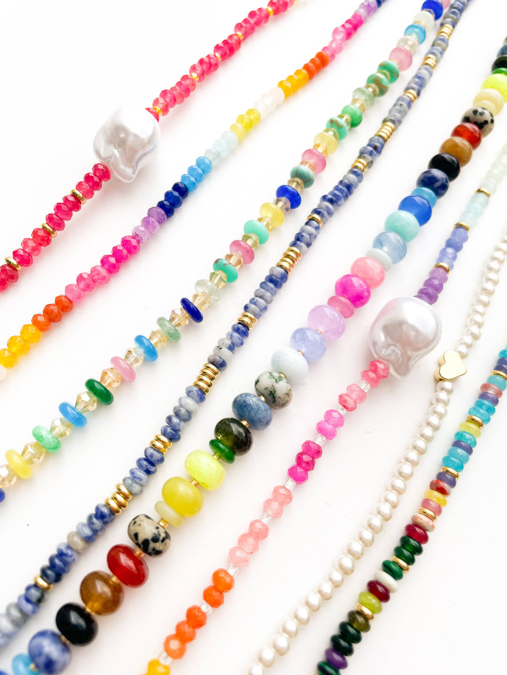 Color Block Rainbow | Rainbow Gemstone Bead Necklace