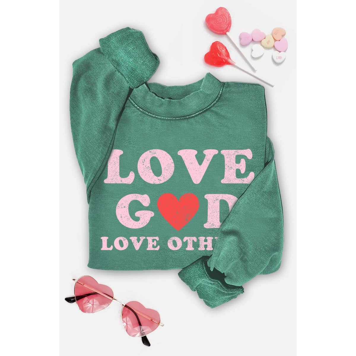 Love God Love Others Mineral Sweatshirt | Chocolate