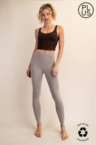 Plus Size Two Line Yoga Stitch Full Length Leggings | Multiple Colors