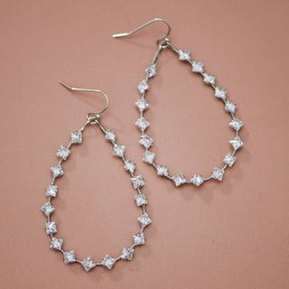 Wire Wrapped Zircon Crystal Teardrop Earrings | Multiple Metal Options