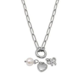 Bow Charm Holder Necklace Gift Set | 18K Gold Stainless Steel