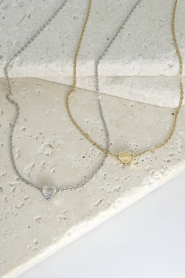 Classic Mini Heart Necklace | Assorted Metals