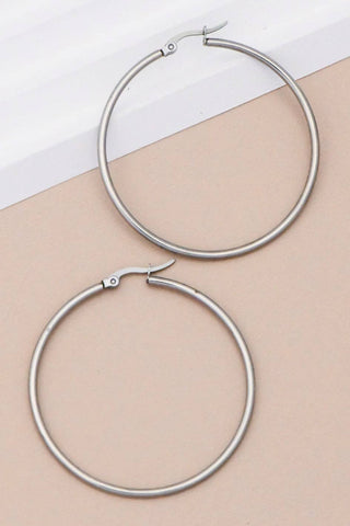 Classic Hoop Earrings | Silver Tarnish-Resistant Waterproof Stainless Steel
