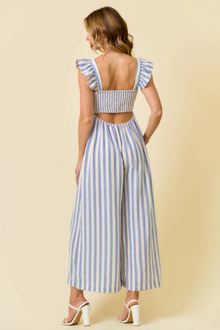 Stella Wide Leg Culotte Jumpsuit | Beige