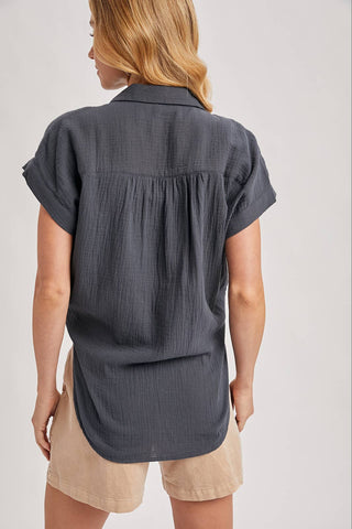 Ellie Essential Button Up Cotton Shirt | Ivory