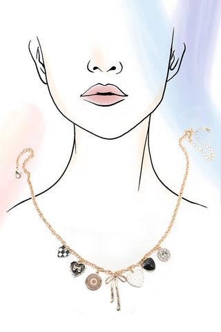 Black + White Charm Necklace