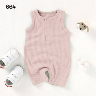 Organic Cotton Sleeveless Baby Romper | Camel