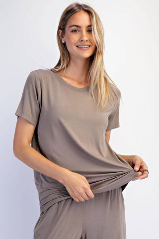 Viscose Modal Short Sleeve Top | Multiple Colors