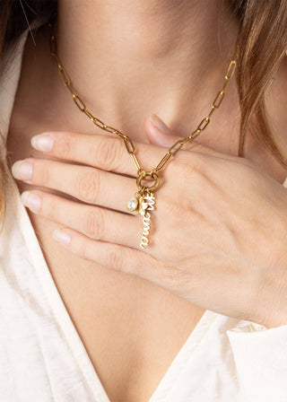 Mama Charm Holder Necklace Gift Set | 18K Gold Stainless Steel