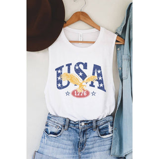 USA 1776 Graphic Tank Top | White