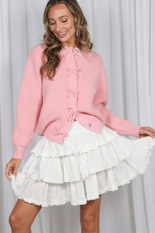 Hattie Bow Snap Cardigan | Black