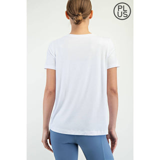 Plus Size Viscose Modal Short Sleeve Top | Mist Blue