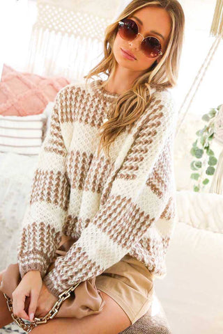 Camila Colorblock Sweater | Pink
