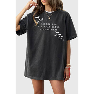 Things Are A Little Batty Oversized Tee | Mineral Black