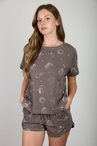 Westlyn Cuff Sleeve Knit Tee