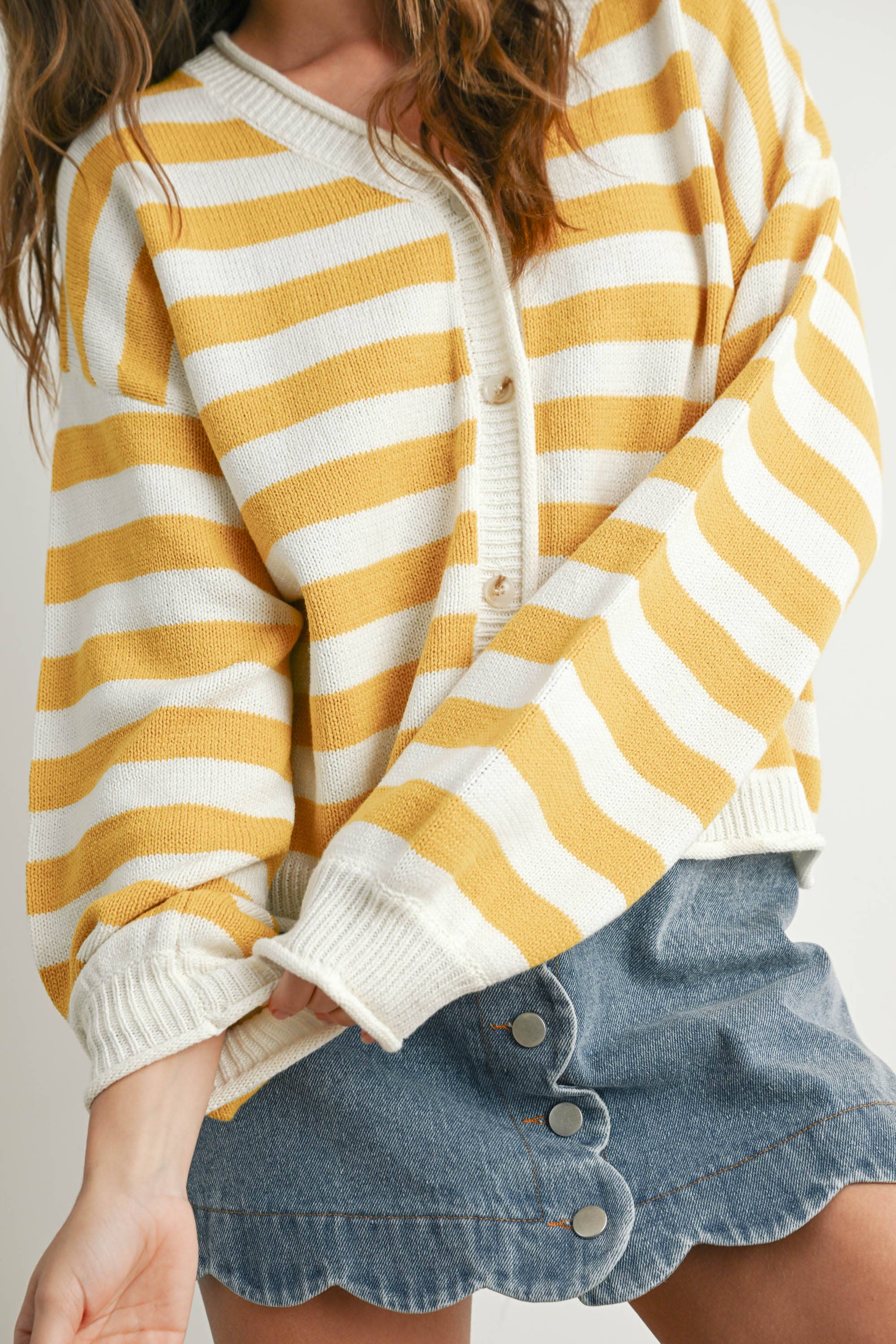 Bella Striped Sweater | Red