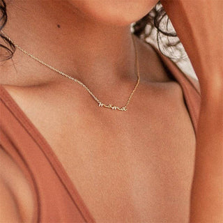 18K Stainless Steel Mama Necklace | Assorted Metal Options