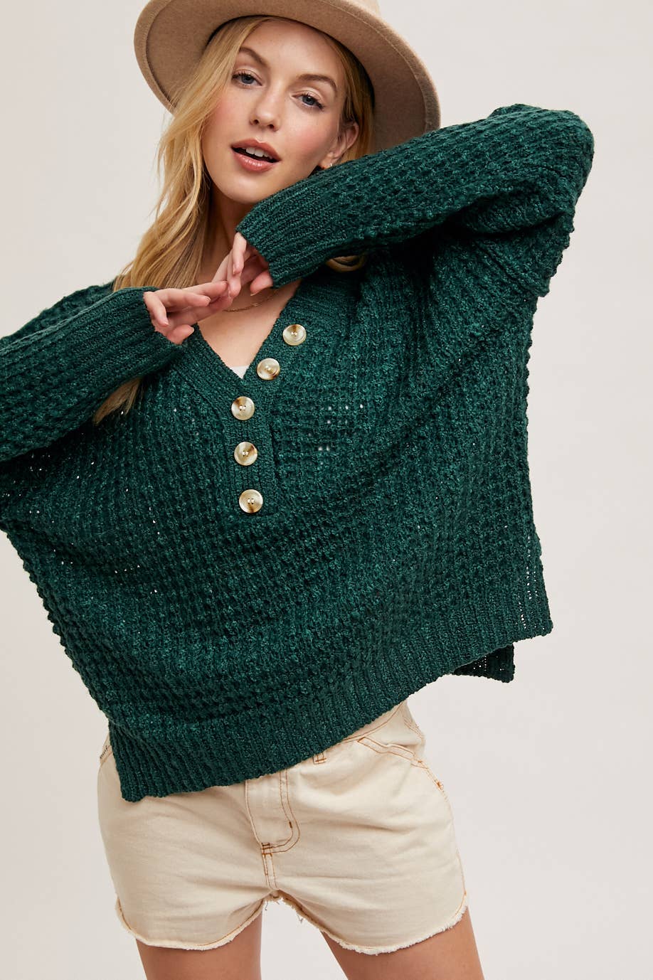 Thalia Thermal Henley | Mocha