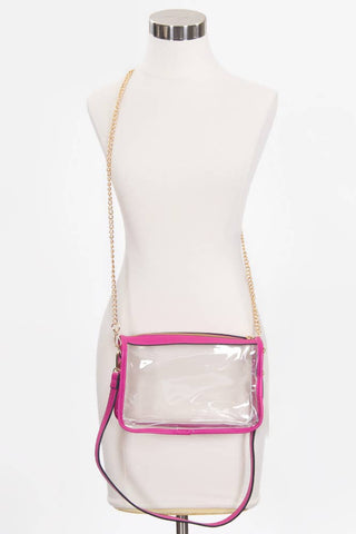 Clear Rectangle Stadium Concert Crossbody Bag | Multiple Color Options