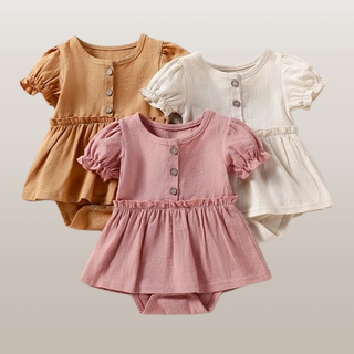 Jessa Ruffled-Sleeve Romper | Mustard